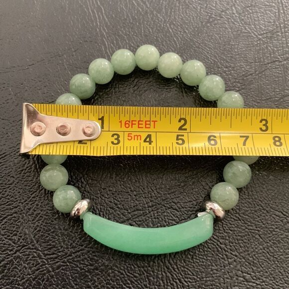 Men’s Green Aventurine Natural Stone Unisex Healing Bead Handmade Bracelet NEW - Picture 7 of 8
